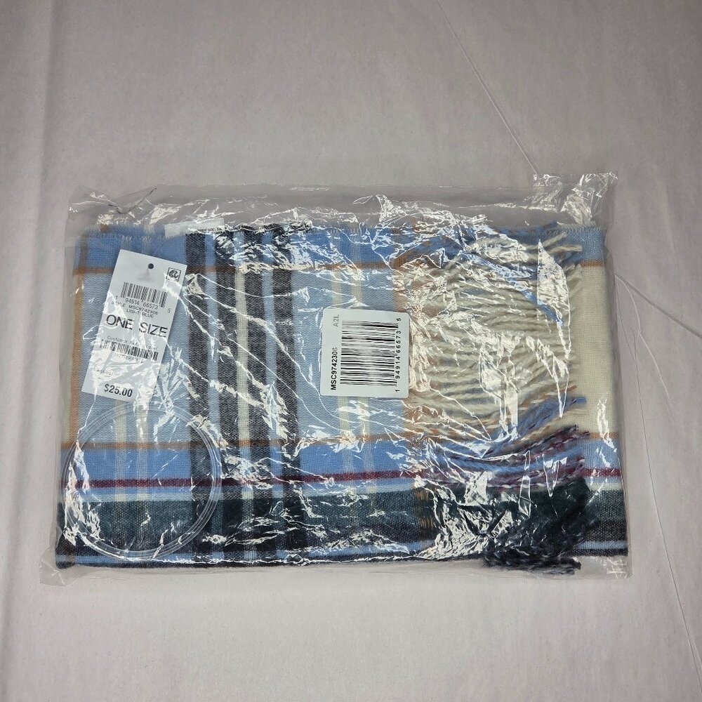Style & Co Women's Soft Plaid Fringe-Trim Scarf